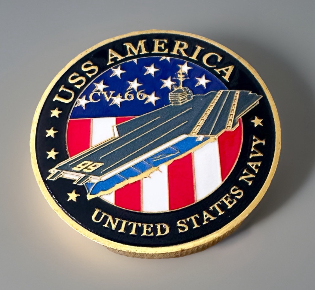 US NAVY - USS AMERICA CV-66 Challenge Coin ·IN STOCK· ·FAST SHIPPING· ·NEW·