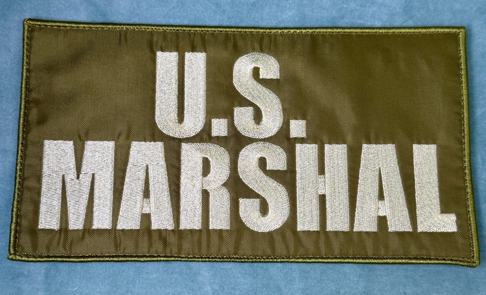 US MARSHAL embroidered patch Approx 9” x 4.75” Hook Loop Gold/Yellow & OD GREEN US MARSHAL embroidered patch Approx 9” x 4.75” Hook Loop Gold/Yellow & OD GREEN