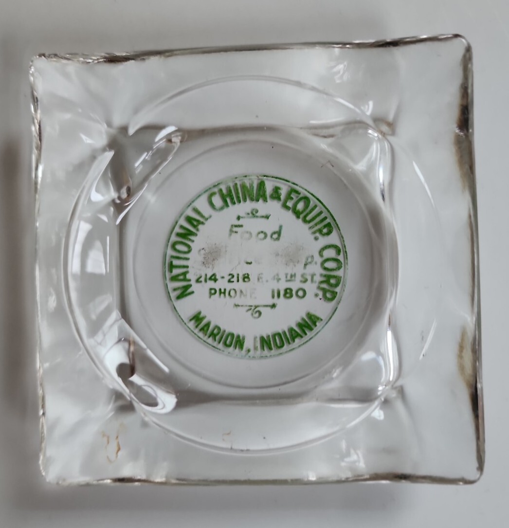 Vintage National China & Equip. Corp. Food Marion, Indiana Ashtray 3.5\