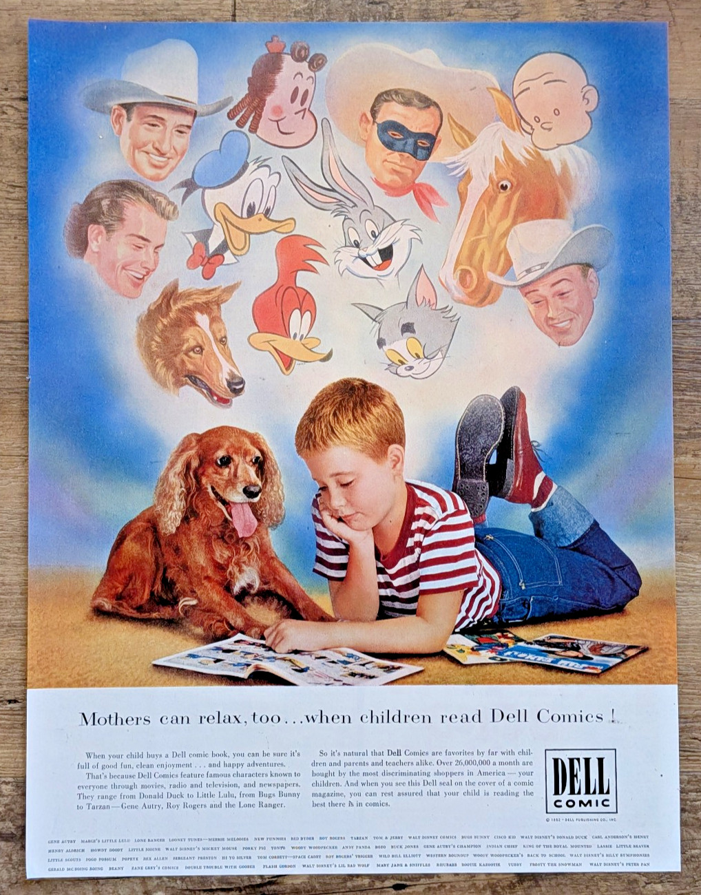 1952 Dell Comics Ad Bugs Bunny Woody Woodpecker Vintage Original Ephemera
