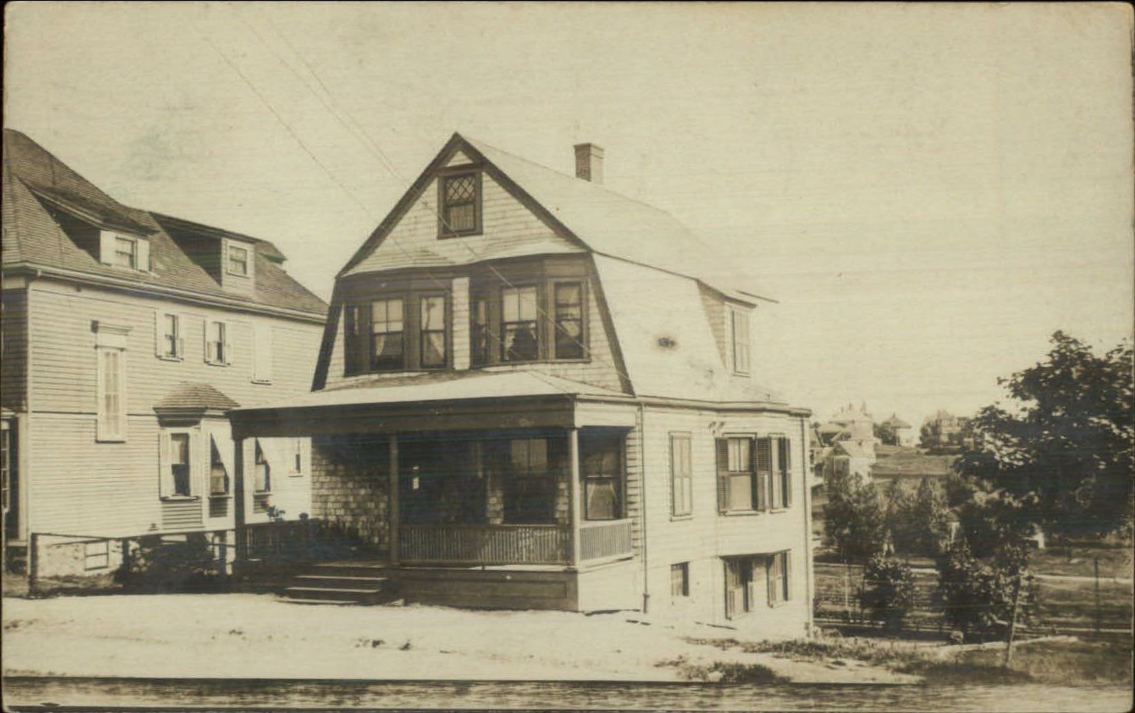 Home - Winthrop MA Message and Cancel 1908 Real Photo Postcard Home - Winthrop MA Message and Cancel 1908 Real Photo Postcard