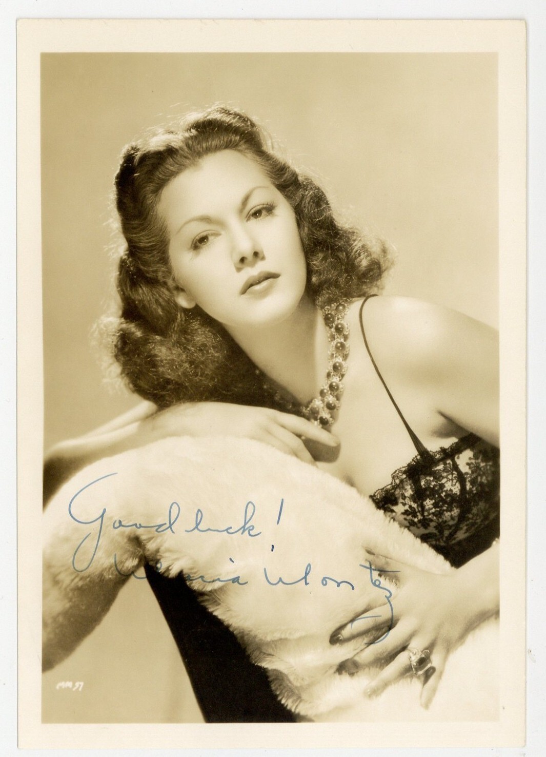 Maria Montez 1940 Hand Signed Portrait Photo 5x7 Autograph Dominican Actress 