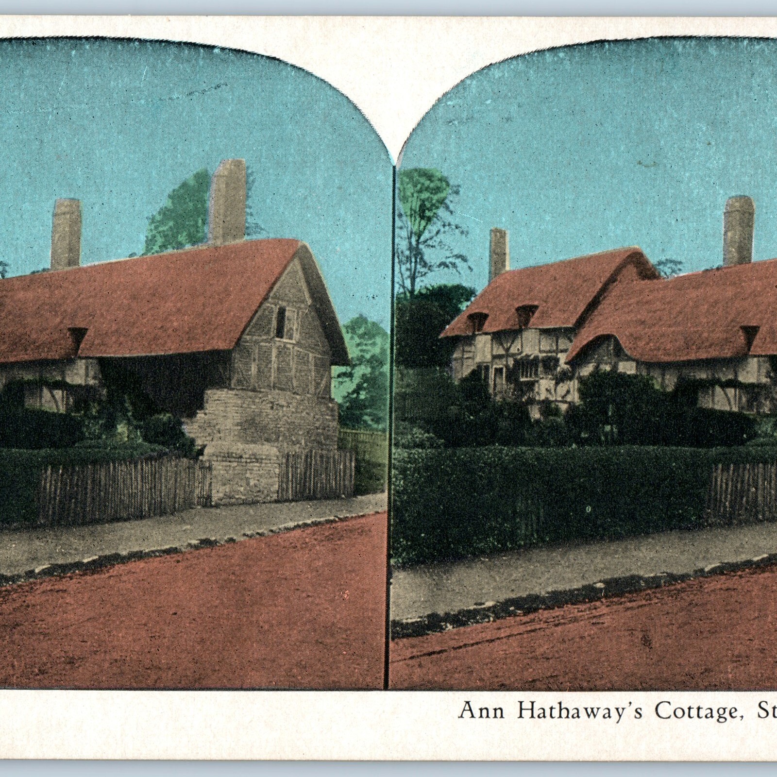 MINT c1900s Stratford-on-Avon, England, UK Ann Hathaway\'s Cottage Stereoview V39