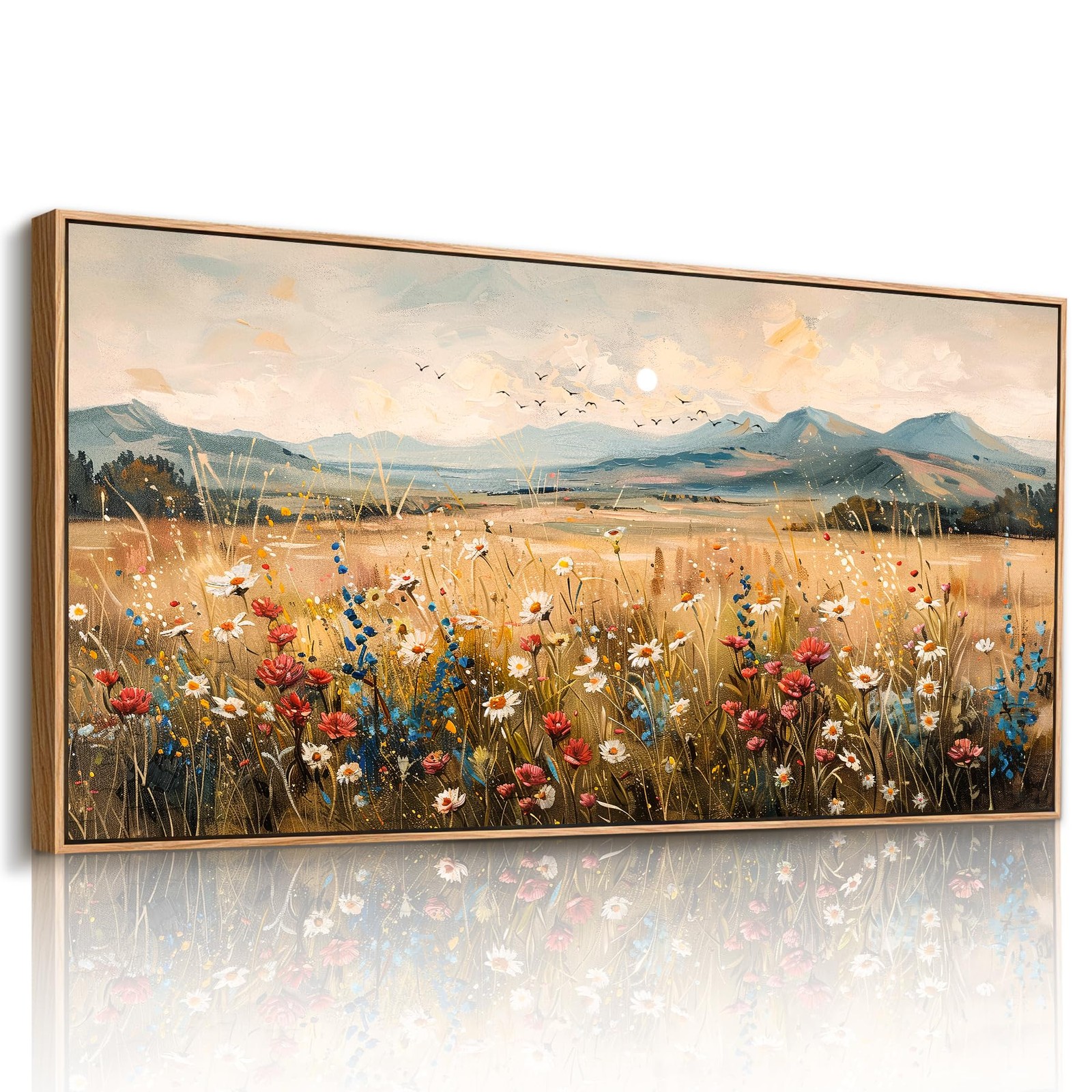 imjiayu Large Framed Landscape Wall Art - Wildflowers Scenery Print imjiayu Large Framed Landscape Wall Art - Wildflowers Scenery Print