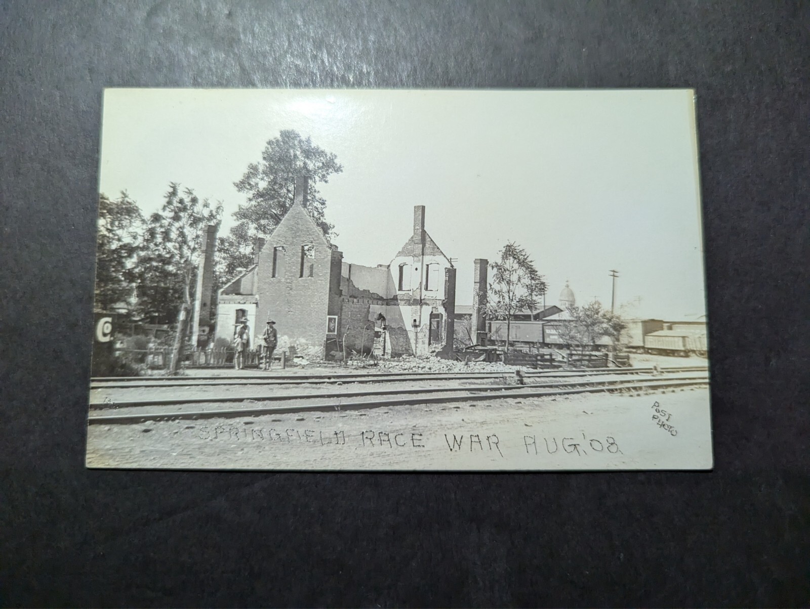 Mint USA PPC Postcard Cover Springfield IL 1908 Race War Destroyed Building
