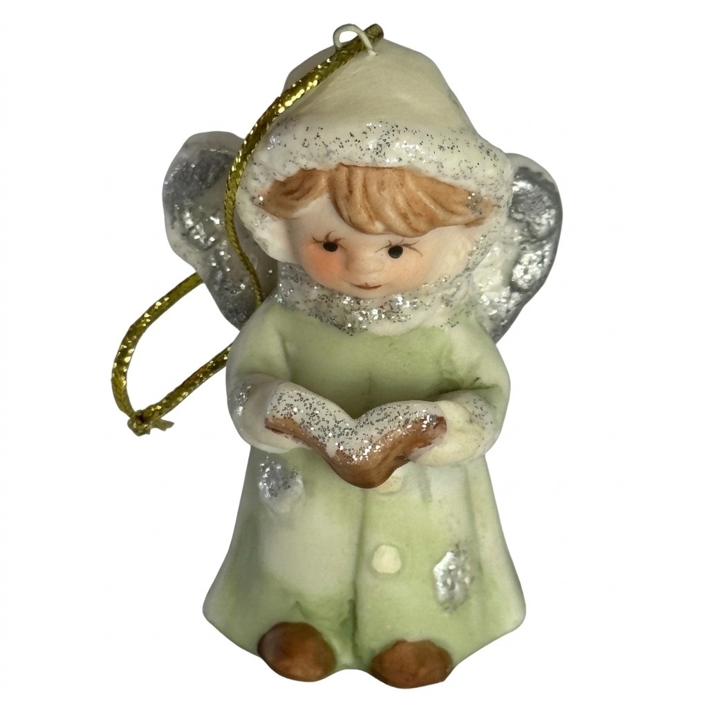 Vintage Choir Angel Bell Ornament with Book 2.5 Inch Ceramic Christmas Decor