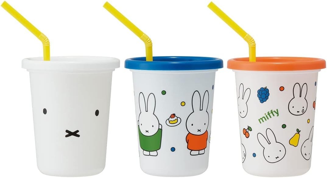 Miffy Skater Tumbler With Straws 320ml 3Pcs Set Miffy Skater Tumbler With Straws 320ml 3Pcs Set
