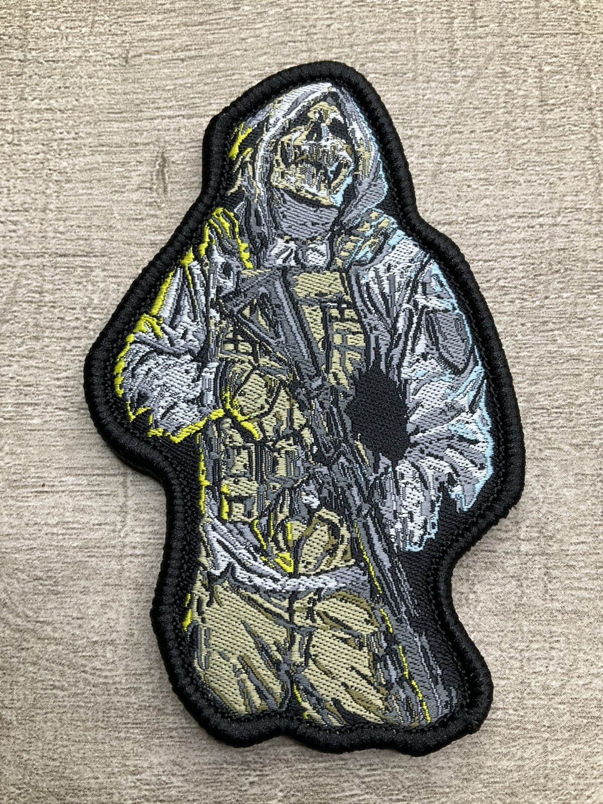 Grim Reaper Warrior Assault Patch Hook Loop Monochrome Embroidered Morale Patch Grim Reaper Warrior Assault Patch Hook Loop Monochrome Embroidered Morale Patch