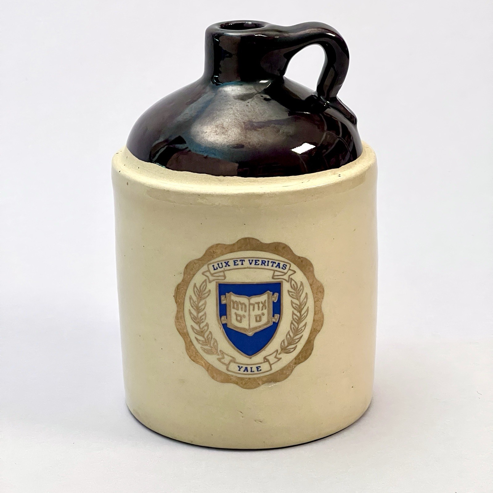 Vintage YALE University Lux Et Veritas Stoneware Jug