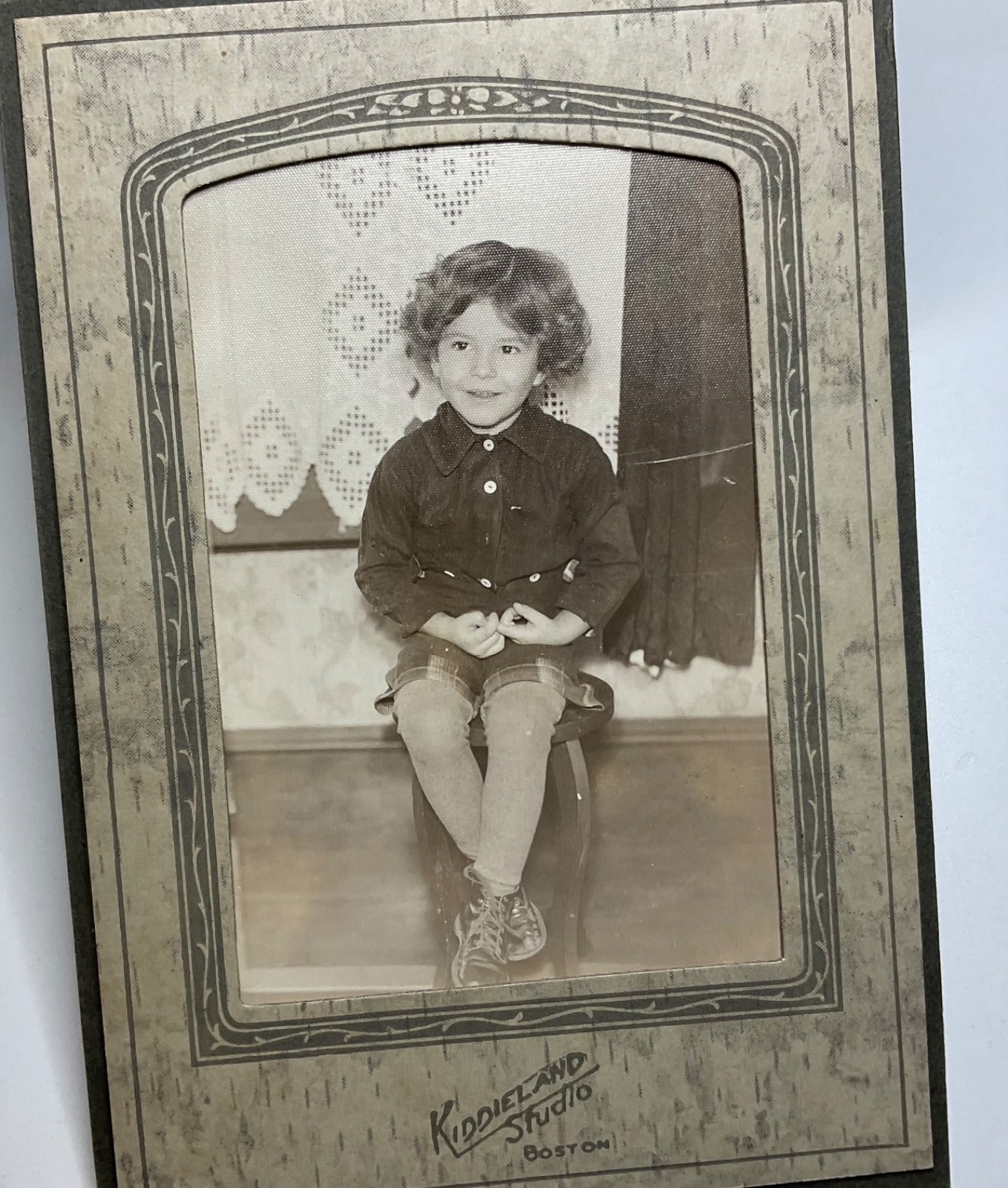 Vintage Kiddieland Studio Boston Child Portrait Photo Original Folder 1940s 50s