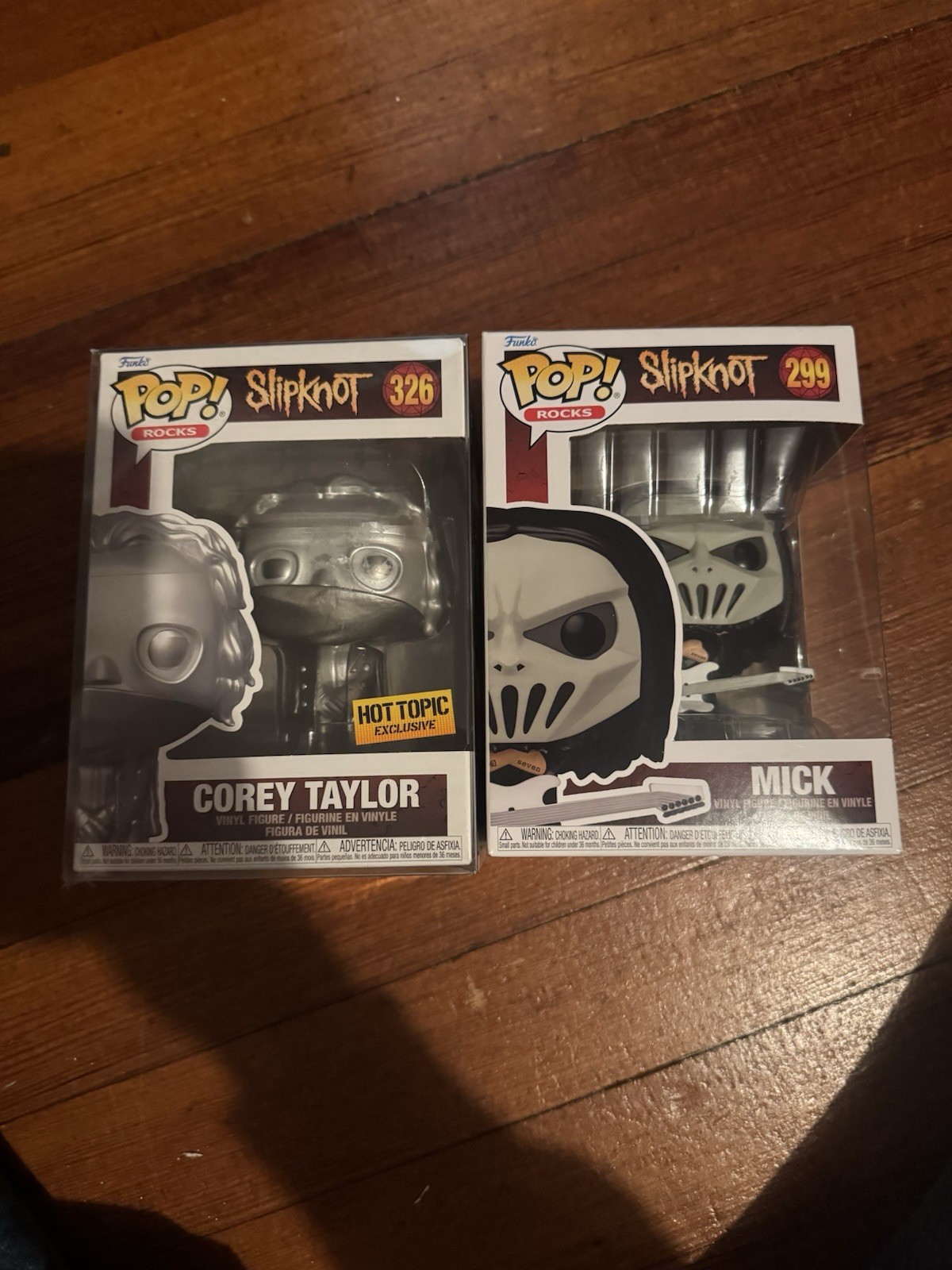 Pop Funko Music: Slipknot Lot Of 2. Corey Taylor HT Exc, 326. Mick 299