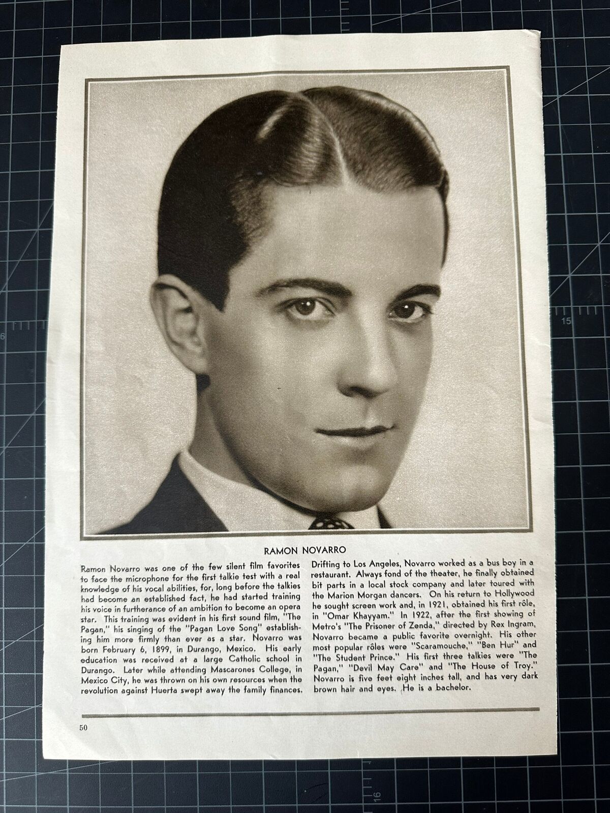 Vintage 1930 Ramon Novarro Portrait - Vintage Hollywood Actor