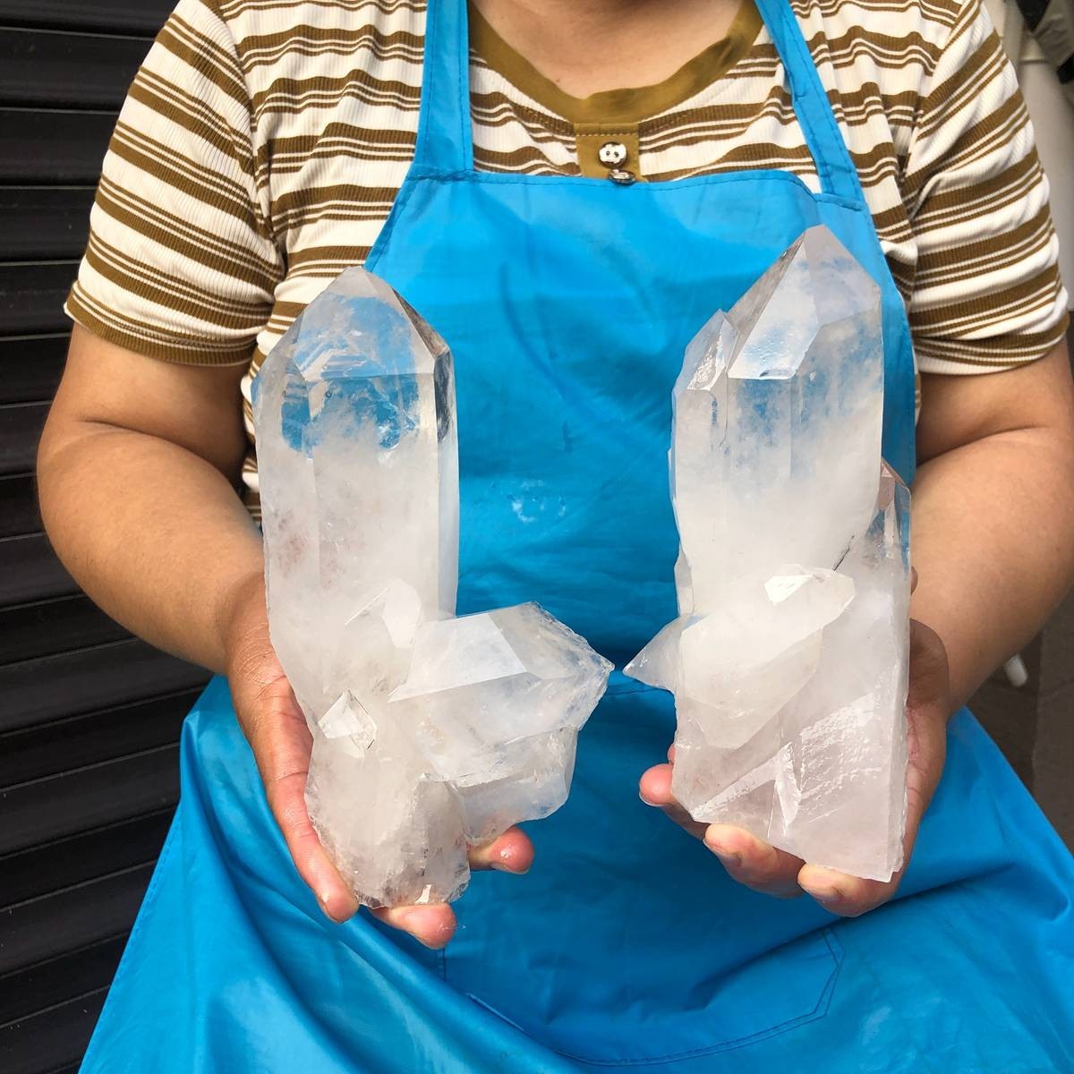 2pcs 4.18 LB Natural Clear Quartz Cluster Crystal Mineral Heals Specimen 6746