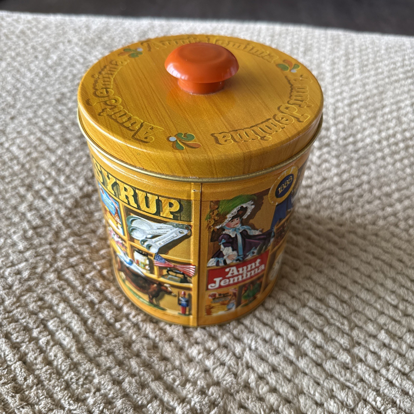 Vintage 1984 PANCAKES& SYRUP TIN QUAKER L. EDITION CANISTER.