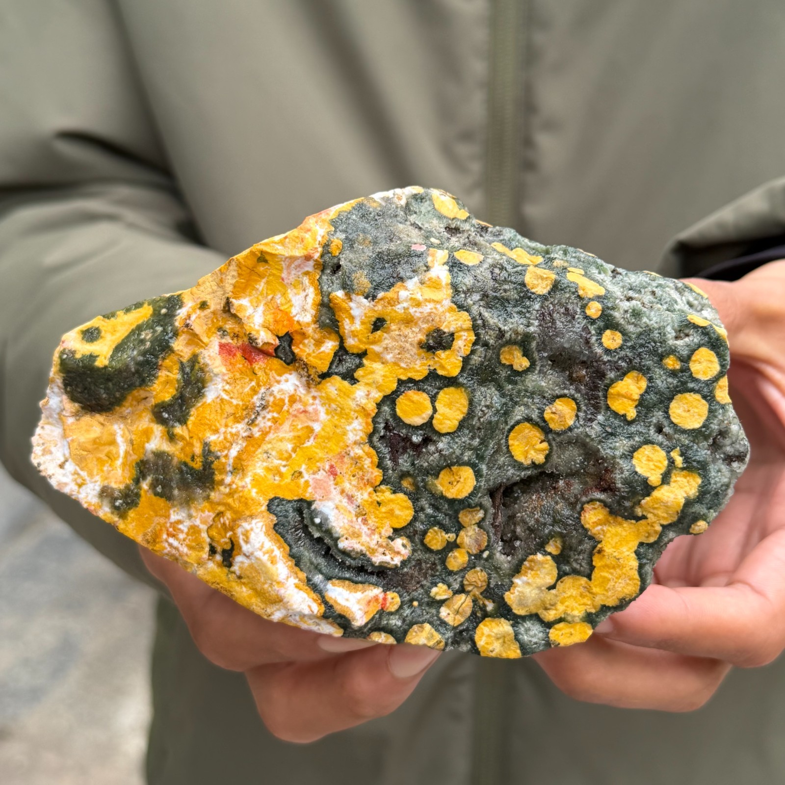 863g Natural Raw Ocean Jasper With Druzy Rough Quartz Crystal Mineral Specimen