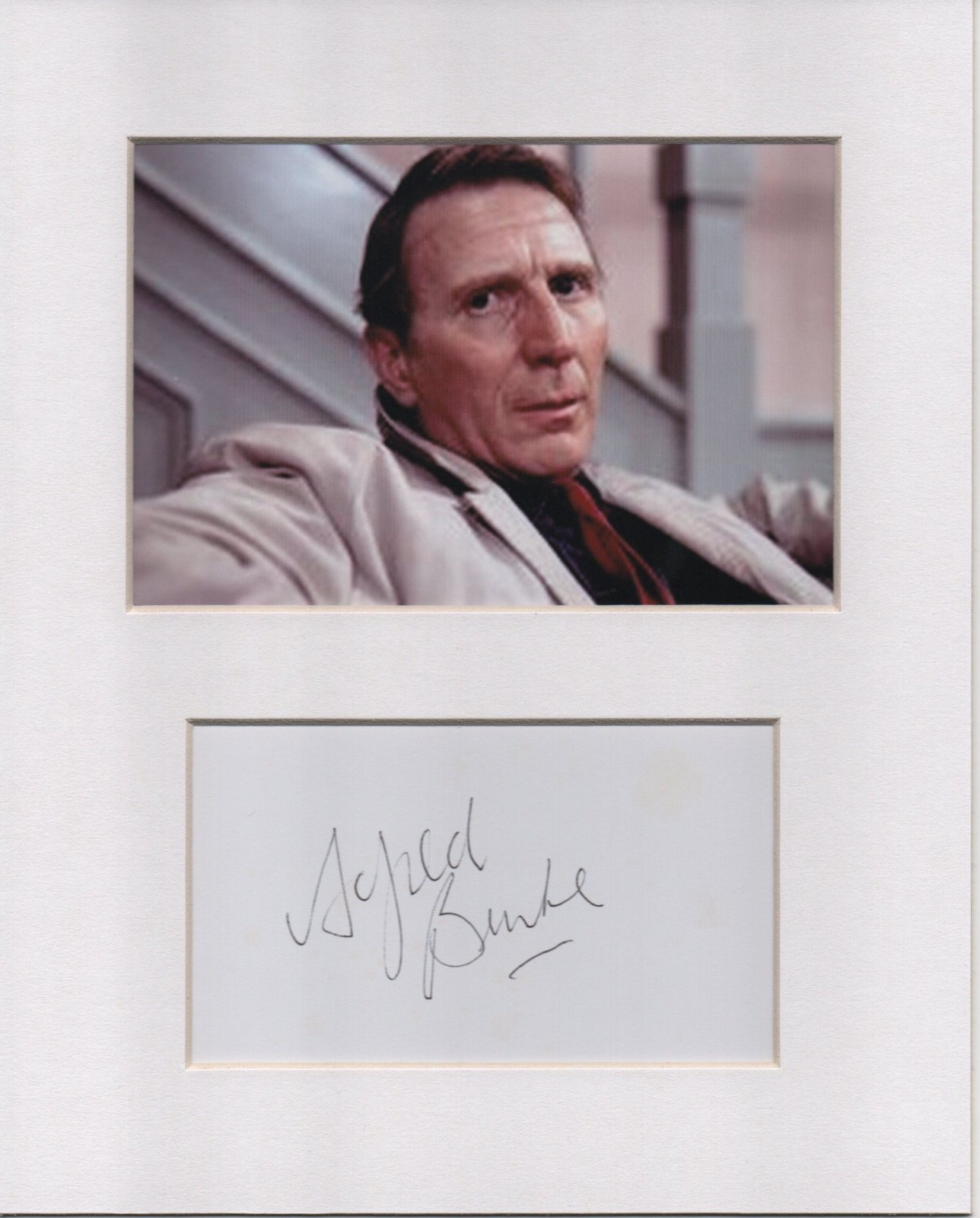 Alfred Burke public eye signed genuine authentic autograph signature UACC RD COA