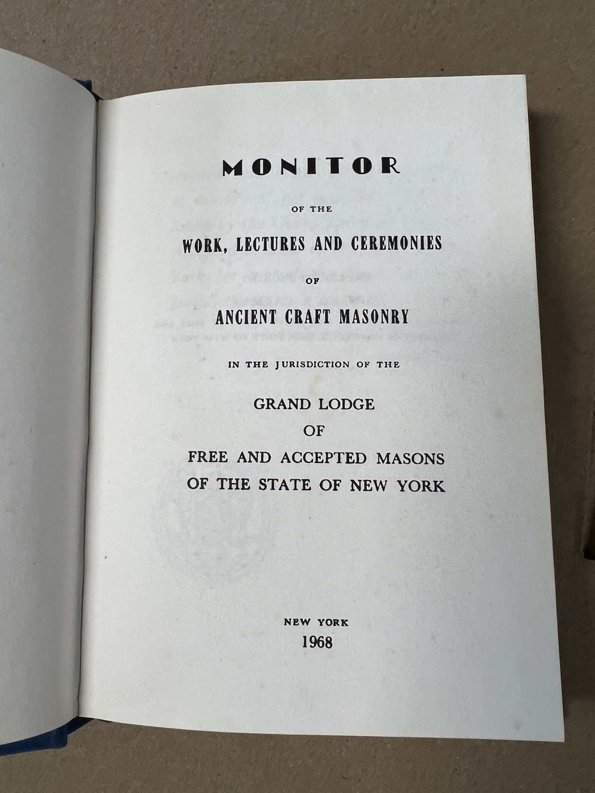Masonic Ritual & Monitor for New York Freemasonry