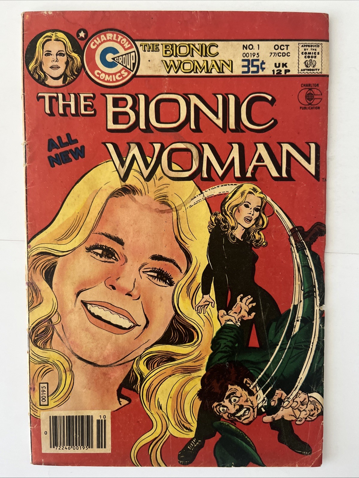 The Bionic Woman #1. 5.0. Joe Gill. Classic TV. Charlton 1977. C Pix, Notes.