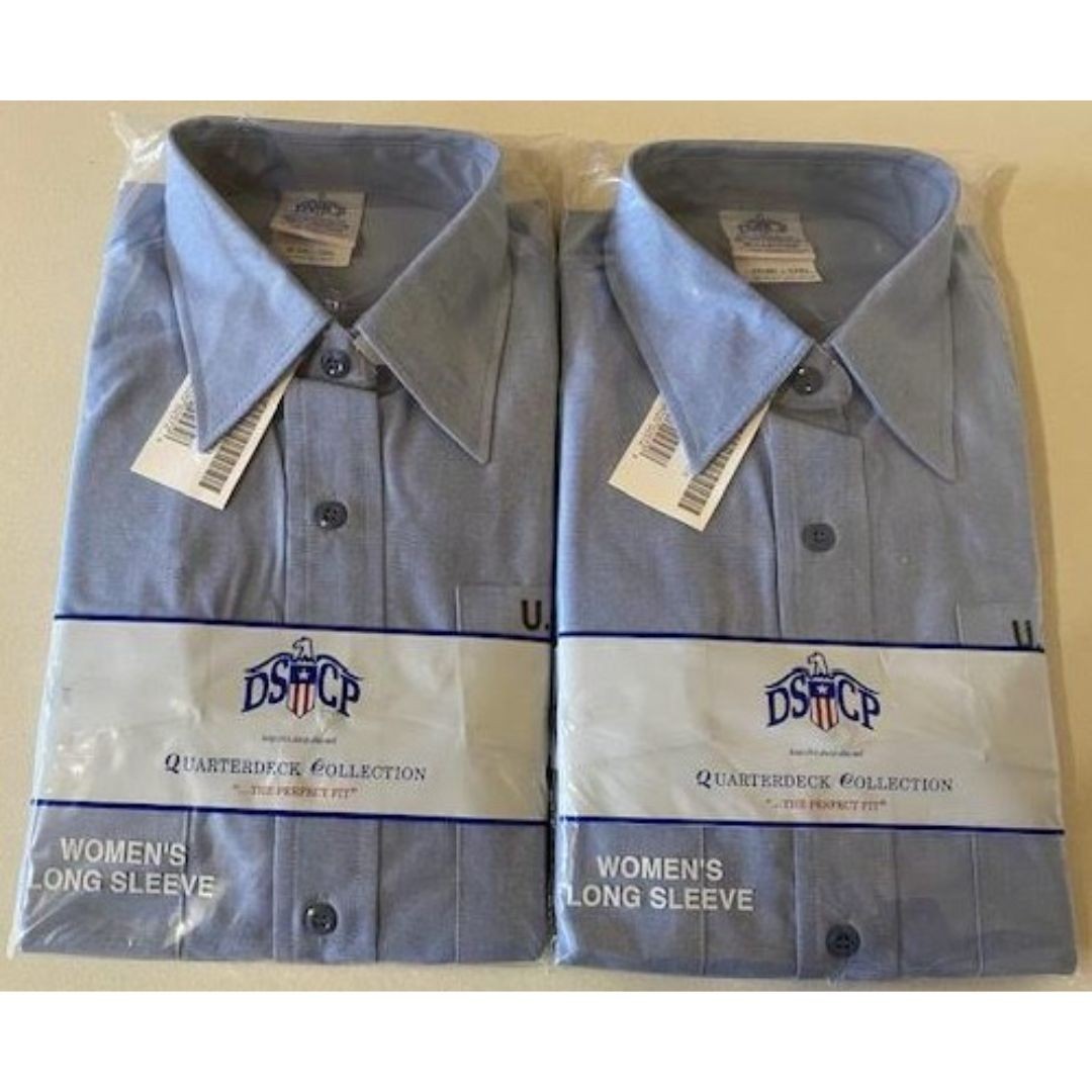 US Navy Women's Long Sleeve Shirt DSCP Quarterdeck Military Uniform Top Size M/L US Navy Women's Long Sleeve Shirt DSCP Quarterdeck Military Uniform Top Size M/L