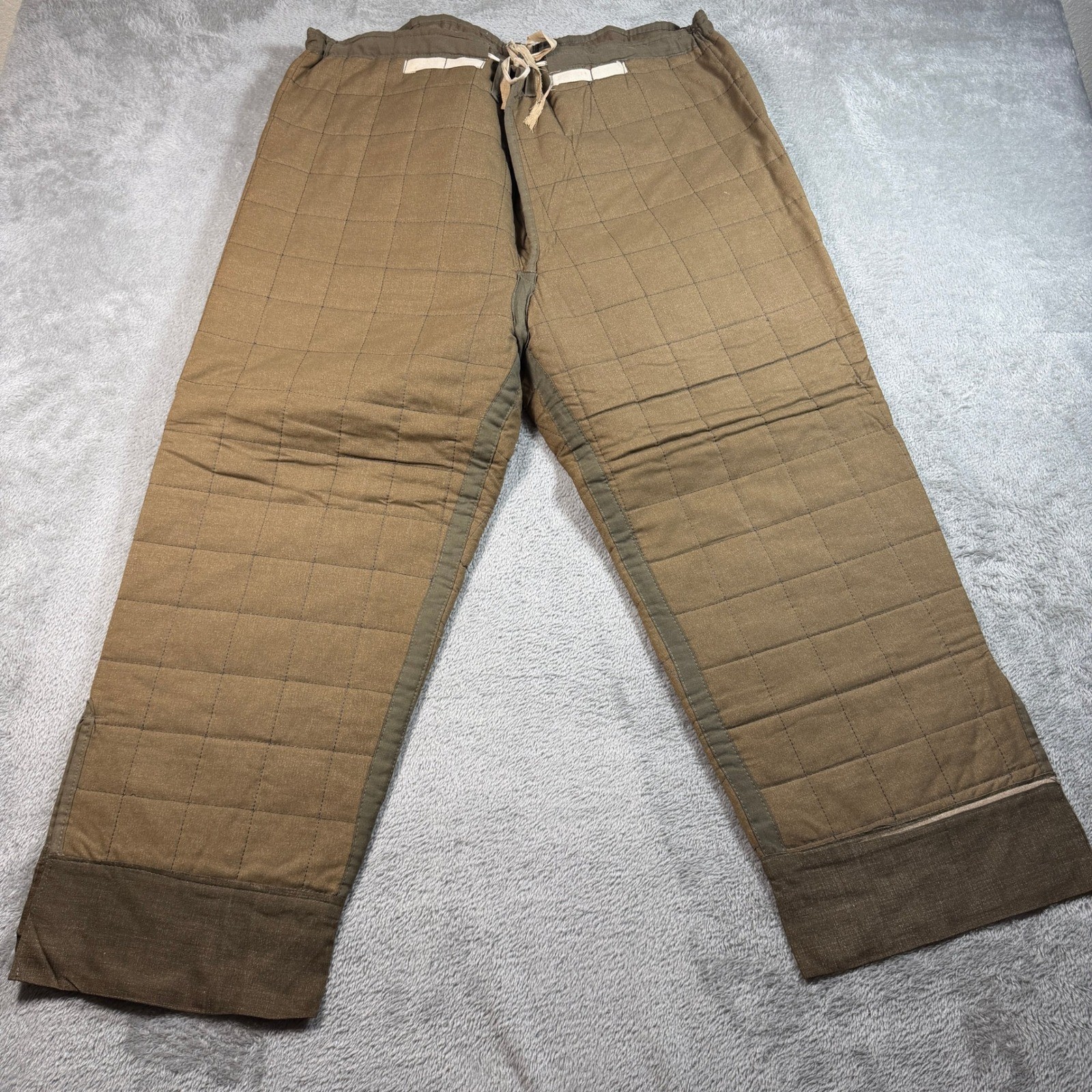 Vintage WW2 German Quilted Trousers Pants Size 38 Brown Insulated 40s