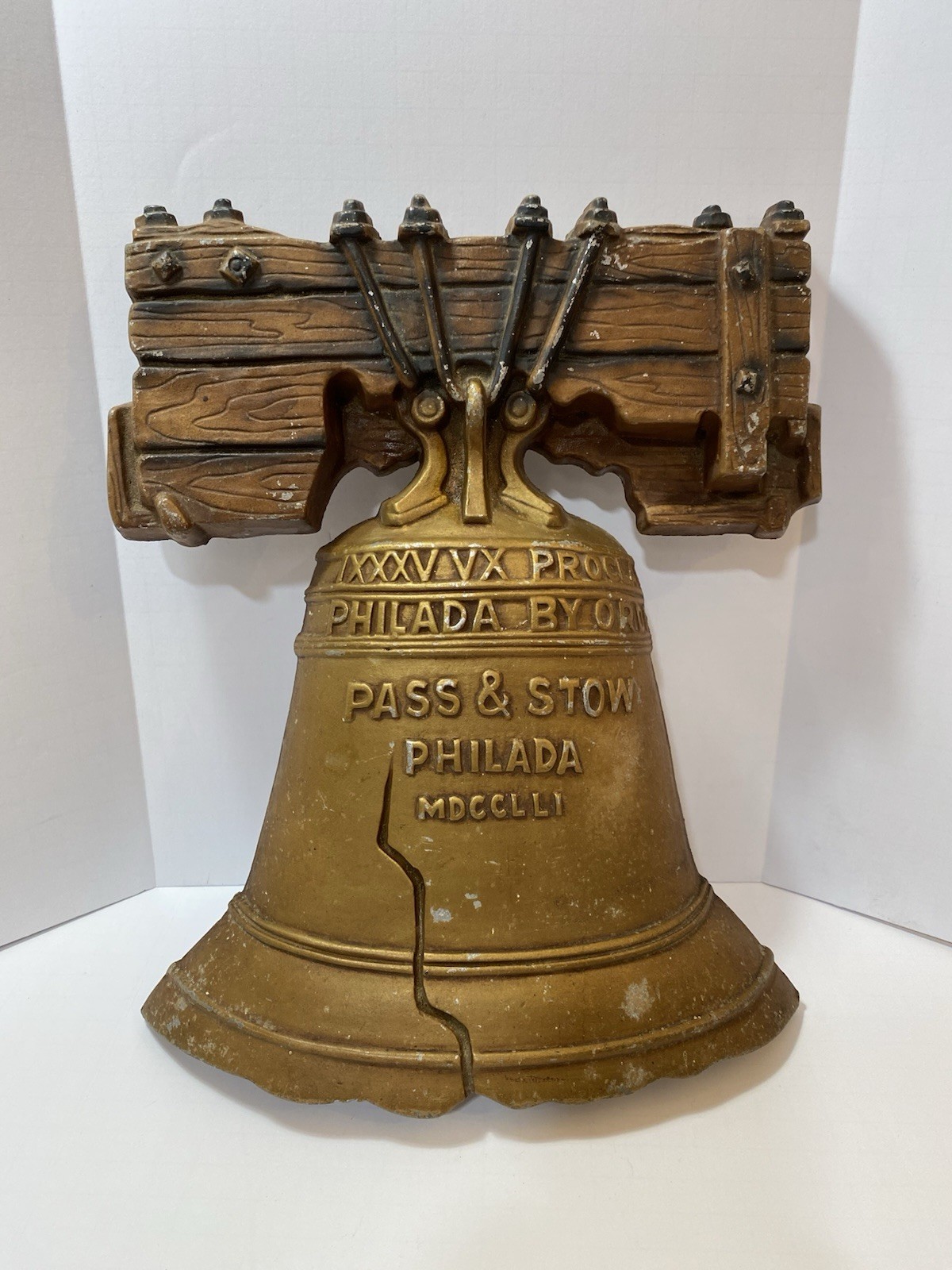 Vintage 1970 SEXTON LIBERTY BELL Cast Metal Wall Plaque Philadelphia Pass & Stow