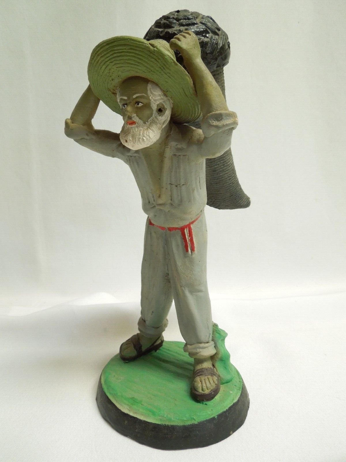 Vintage Man Carrying Sack Statue Metal Sculpture Fredric Remington Style 9 1/2\