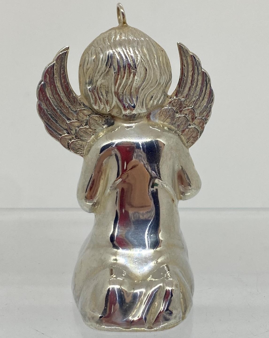 RM Trush Sterling Silver Christmas Ornament Angel Kneeling 1972 ORN2625
