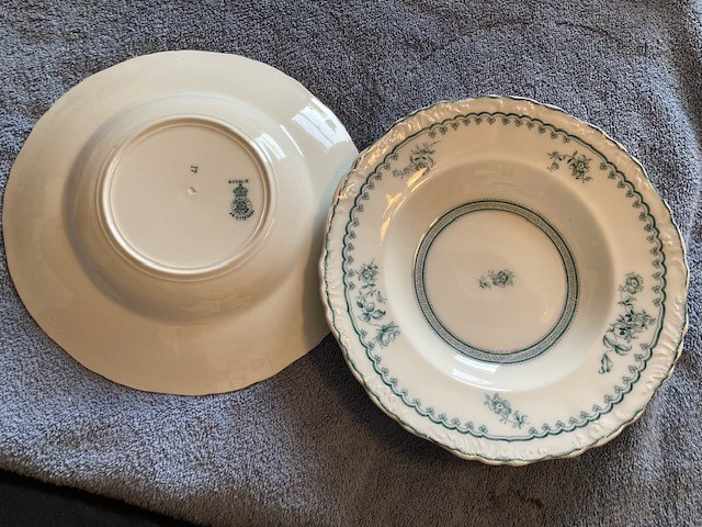 Vintage J&G Meakin Soup Bowls  (2) - Rosalie - England - Blue - 9\