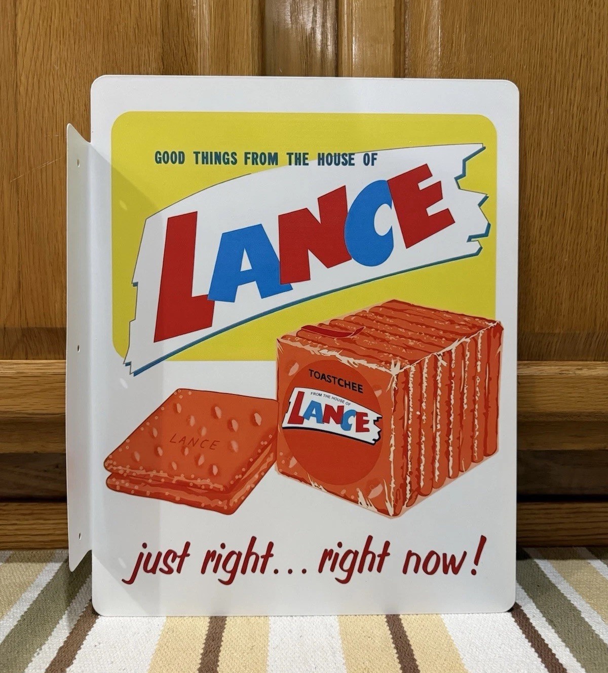 Lance Crackers Flange Sign Toastchee Snack Vintage Style Wall Decor