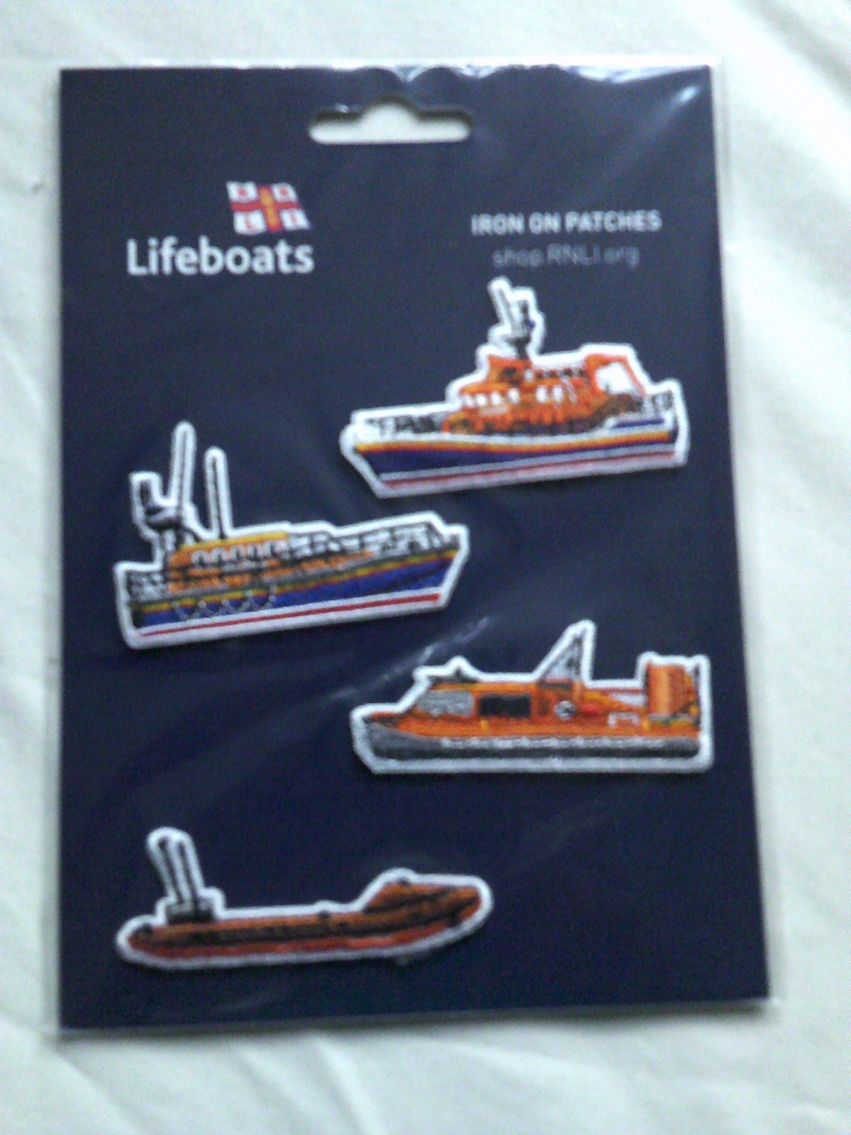RNLI - set of 4 small Lifeboats - Embroidered Patch Badges