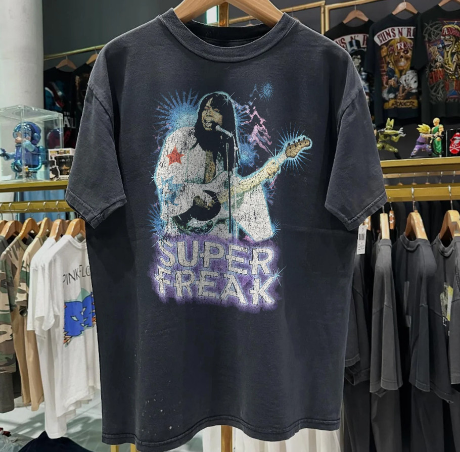 Vintage Rick James Unisex Black t-shirt full size Short Sleeve CH059