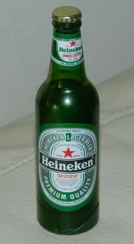 2X Heineken Beer Bottle Shaped Novelty Butane Lighter