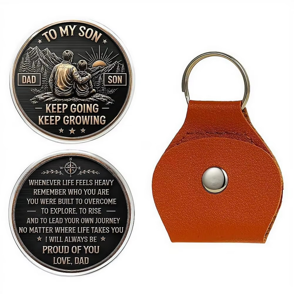 To My Son Challenge Coin From Dad Inspirational Love Gift Graduation Keepsake