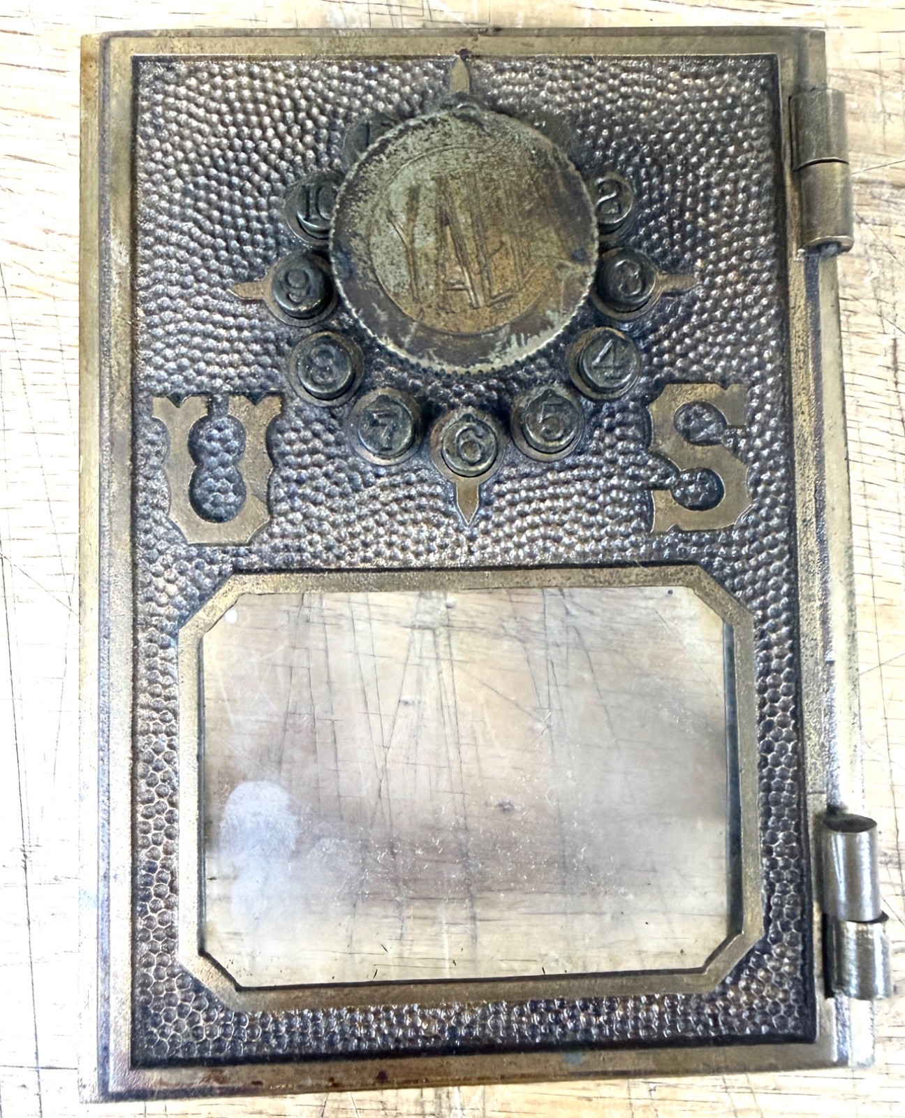 Antique Yale US Post Office Box Door RARE Push Button #1 Size AS IS READ