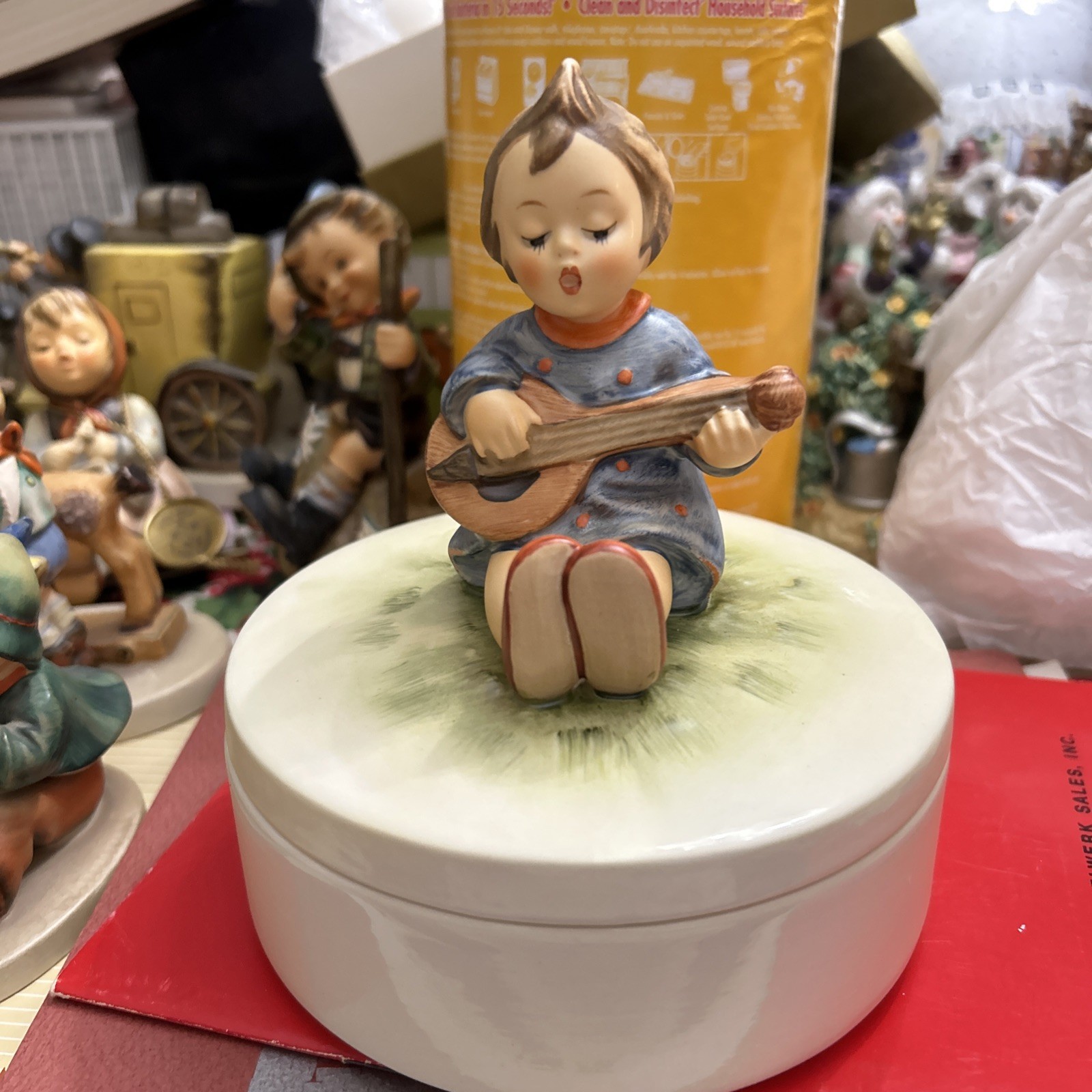 Vintage Goebel Hummel Box “Joyful Girl” 5 1/4” Round EXCELLENT condition III/53