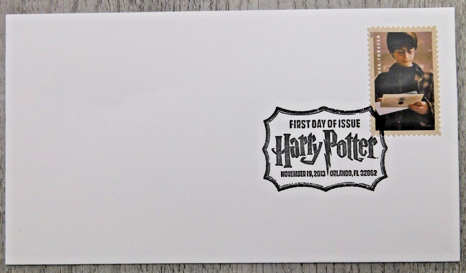 2013 Harry Potter First Class Stamp USPS Single Envelope Harry Potter W/ Letter