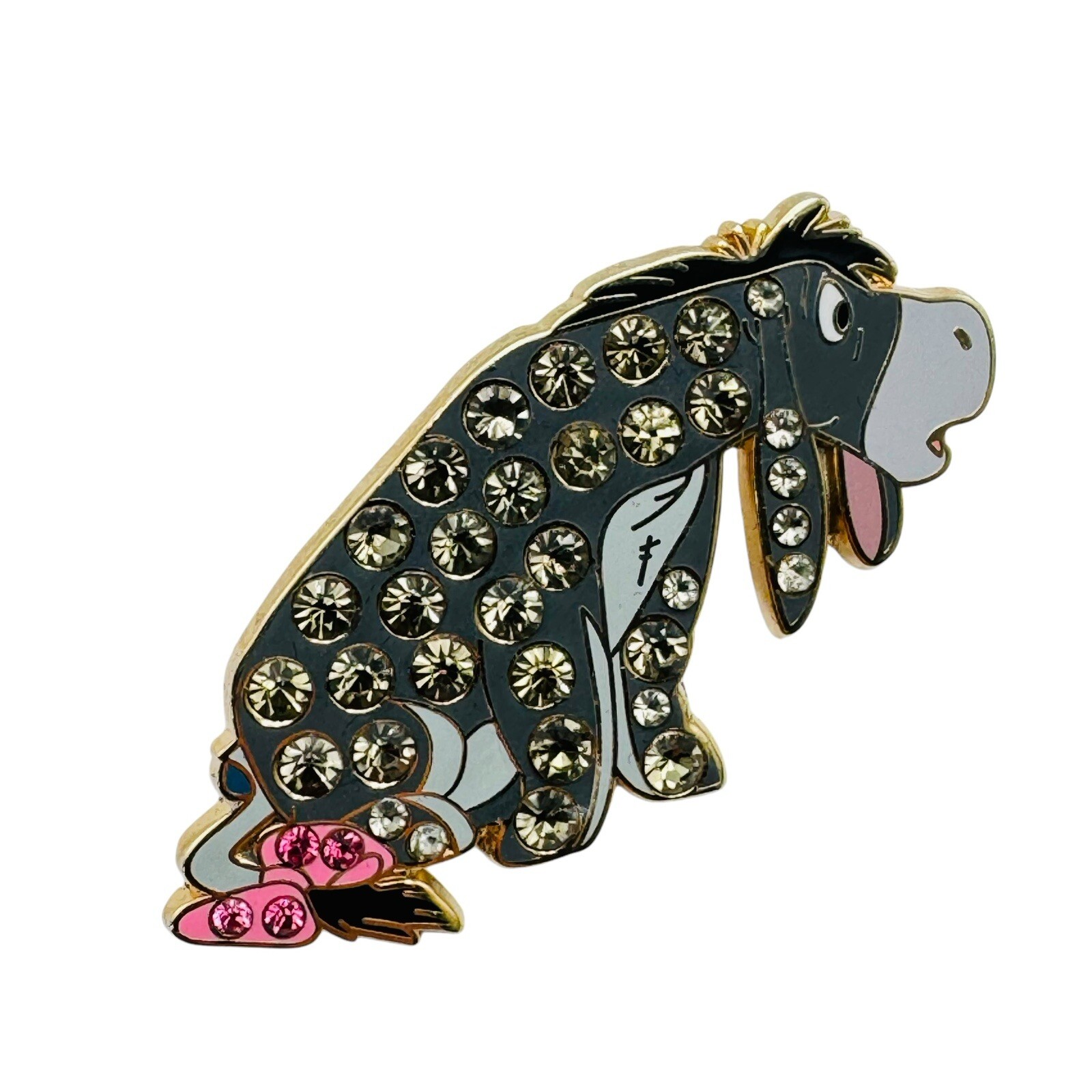 Disney Winnie The Pooh Eeyore Pin With Rhinestones Pin 2008 Embellished Jeweled