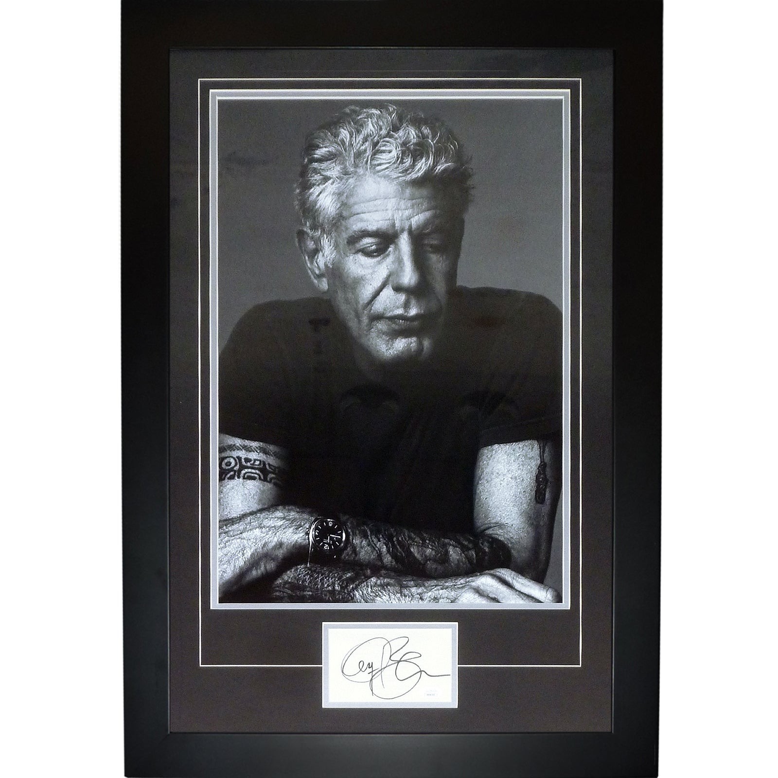 Anthony Bourdain Full-Size Poster Deluxe Framed with Autograph - JSA Anthony Bourdain Full-Size Poster Deluxe Framed with Autograph - JSA