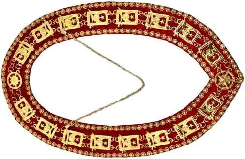 SHRINE CHAIN COLLARS, MASONIC SHRINER NOBLE CHAIN COLLAR WITH GOLD PLATED
