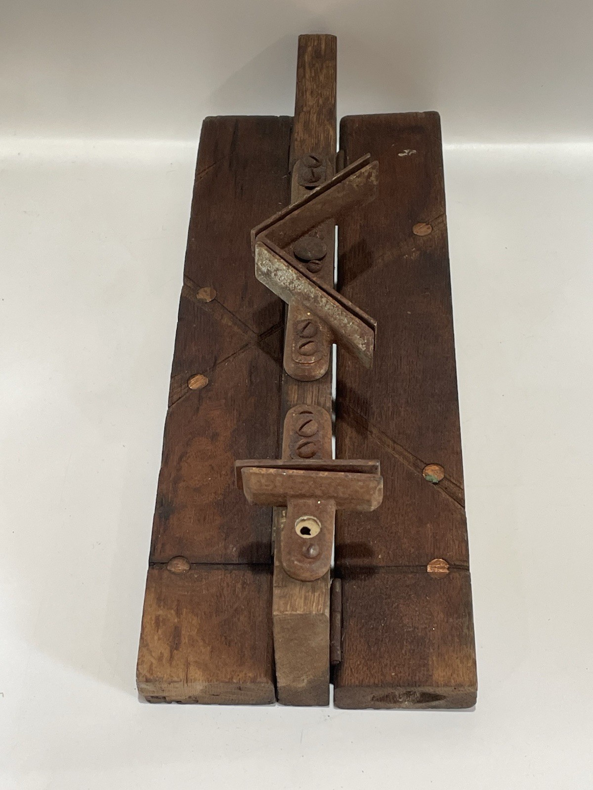 Vintage Compact Folding Miter Box Wood & Metal Adjustable Saw Guide