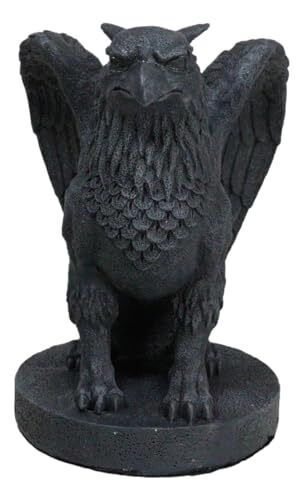  Mythical Winged Griffon Griffin Eagle Lion Gargoyle Statue Faux Stone Resin 