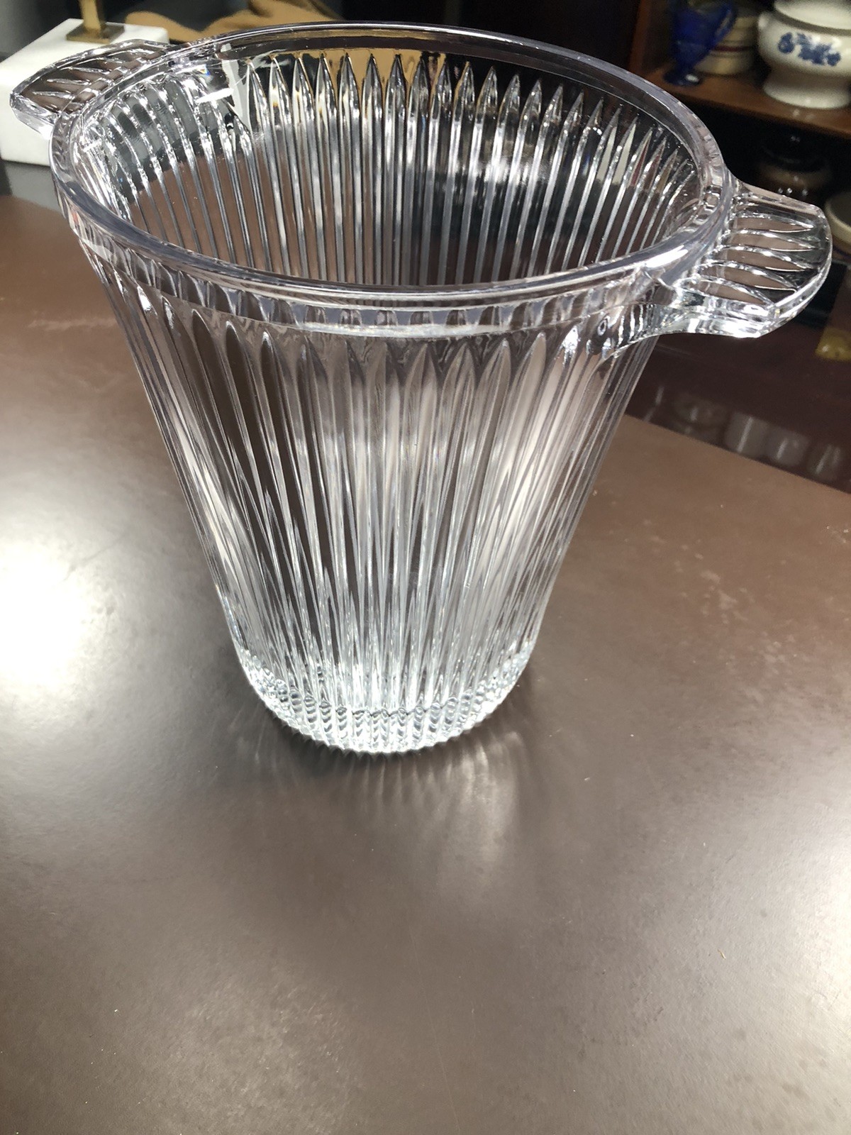 Mikasa Diamond Fire Crystal Ice Bucket/Champagne Cooler-Fluted w/TAB Handles