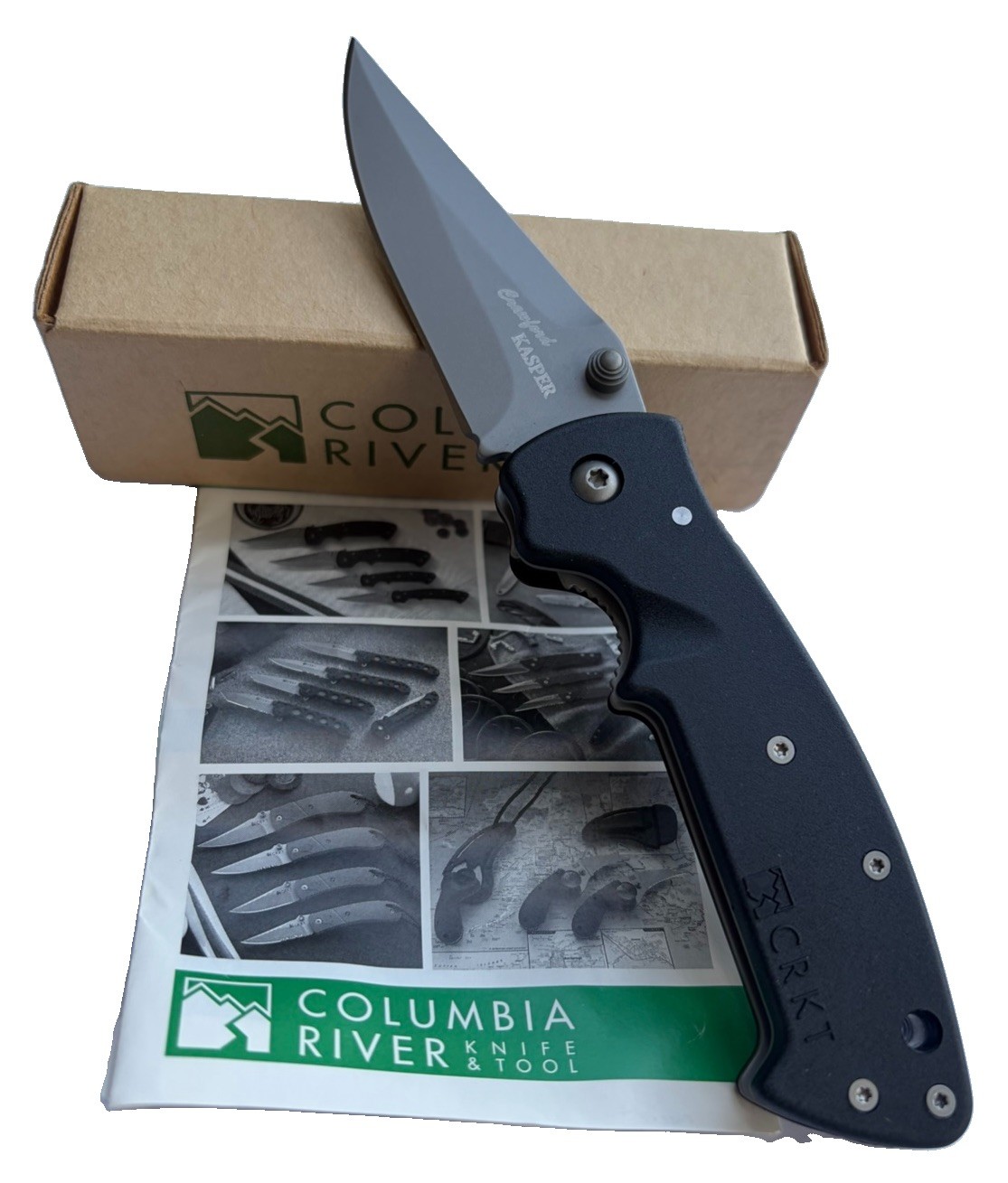 Vintage CRKT 6772  Crawford Casper LAWKS Folding Knife W/ Box Made in Taiwan