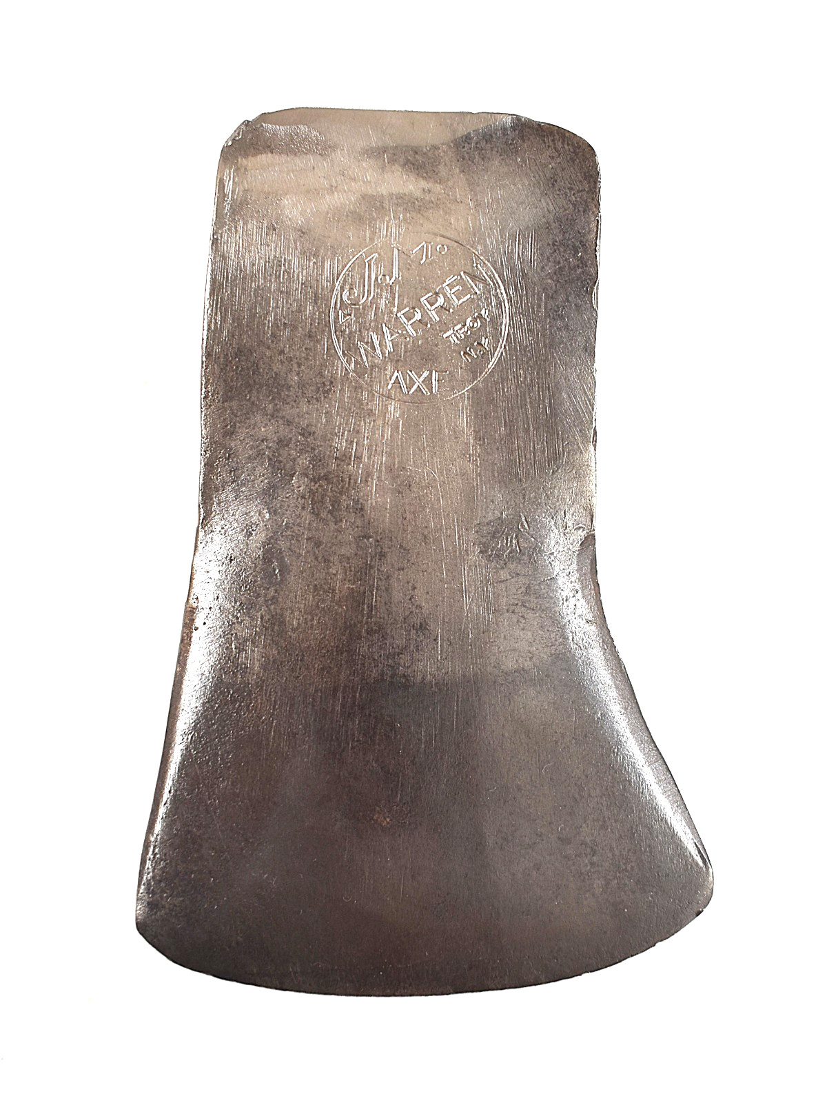 Vtg. J.M. Warren Embossed Axe Head Troy N.Y. Single Bit 3 1/4lb Camp Fish Hike