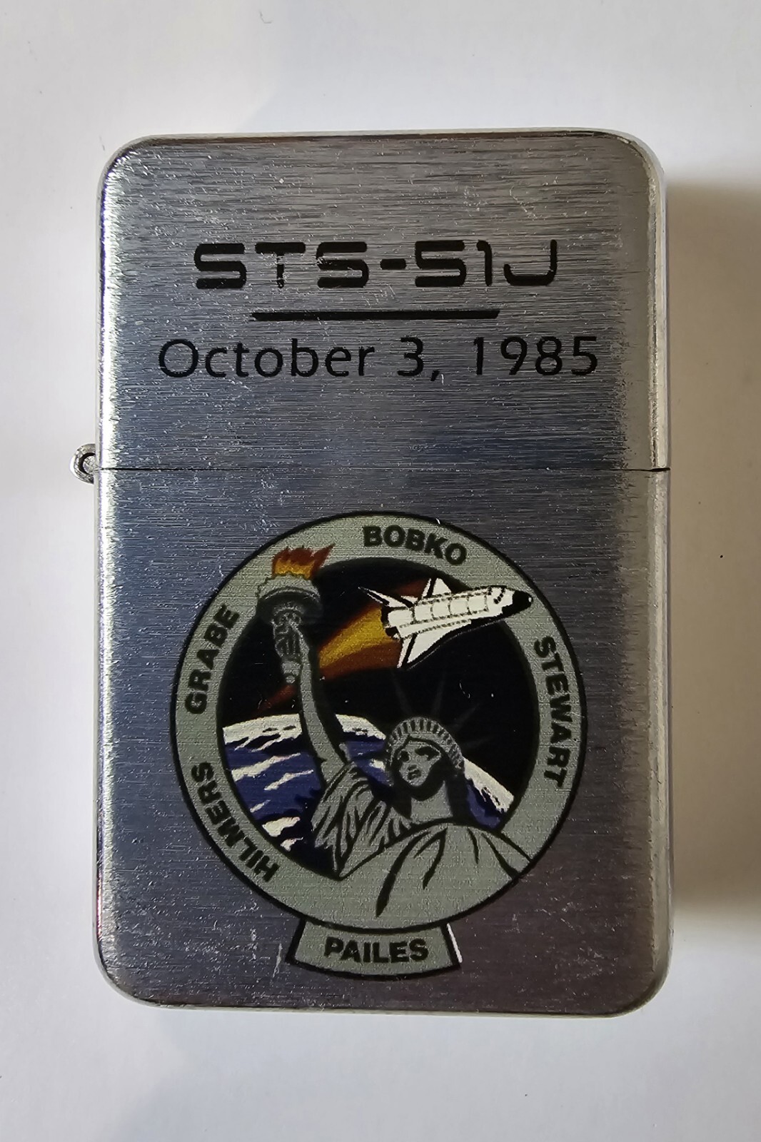 Danbury Mint NASA Space Mission Lighter STS-S1J October 3, 1985 Bobko Pailes