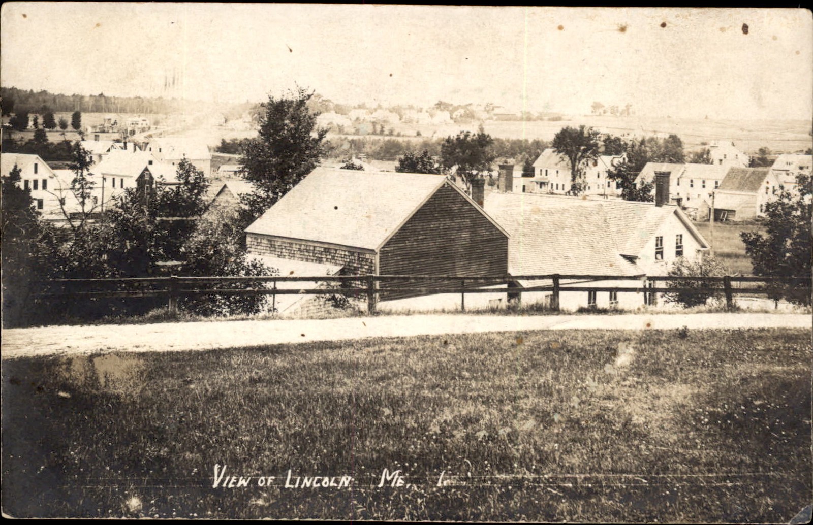 Lincoln ME View of Lincoln c1912 Real Photo Vintage Postcard