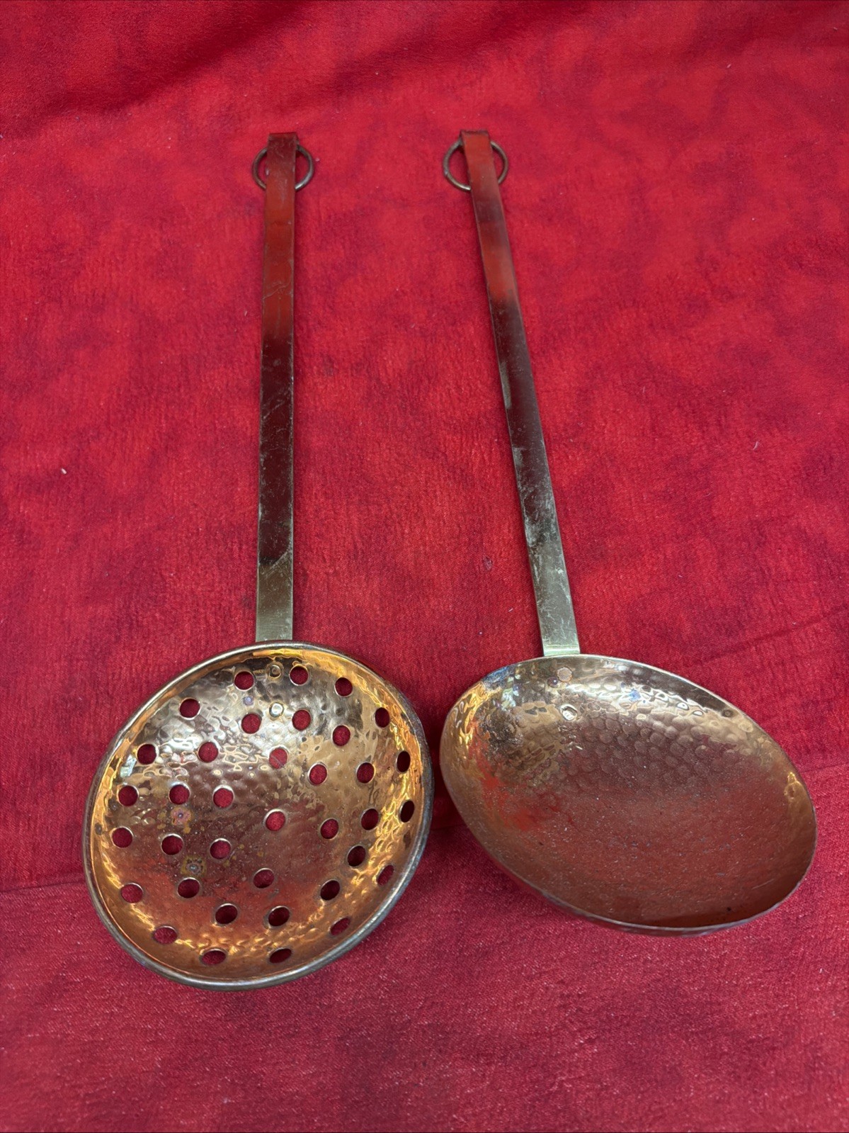 VINTAGE COPPER & BRASS LADLE DIPPER DECORATIVE PRIMITIVE KITCHEN TOOL