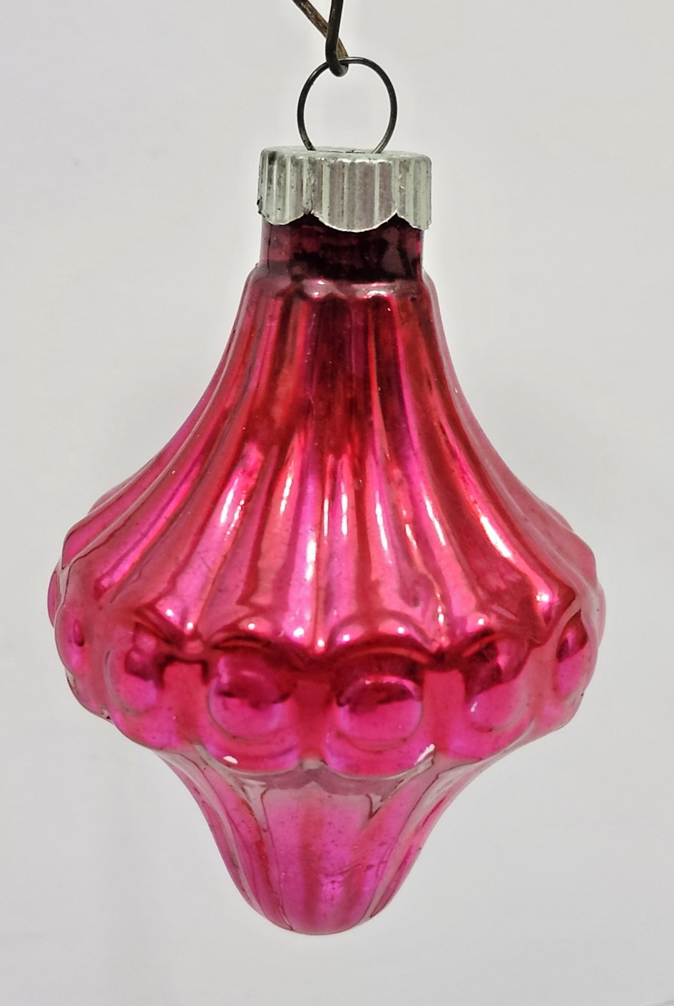 Vintage Pink Shiny Brite Chandelier Bumpy Lantern Christmas Ornament