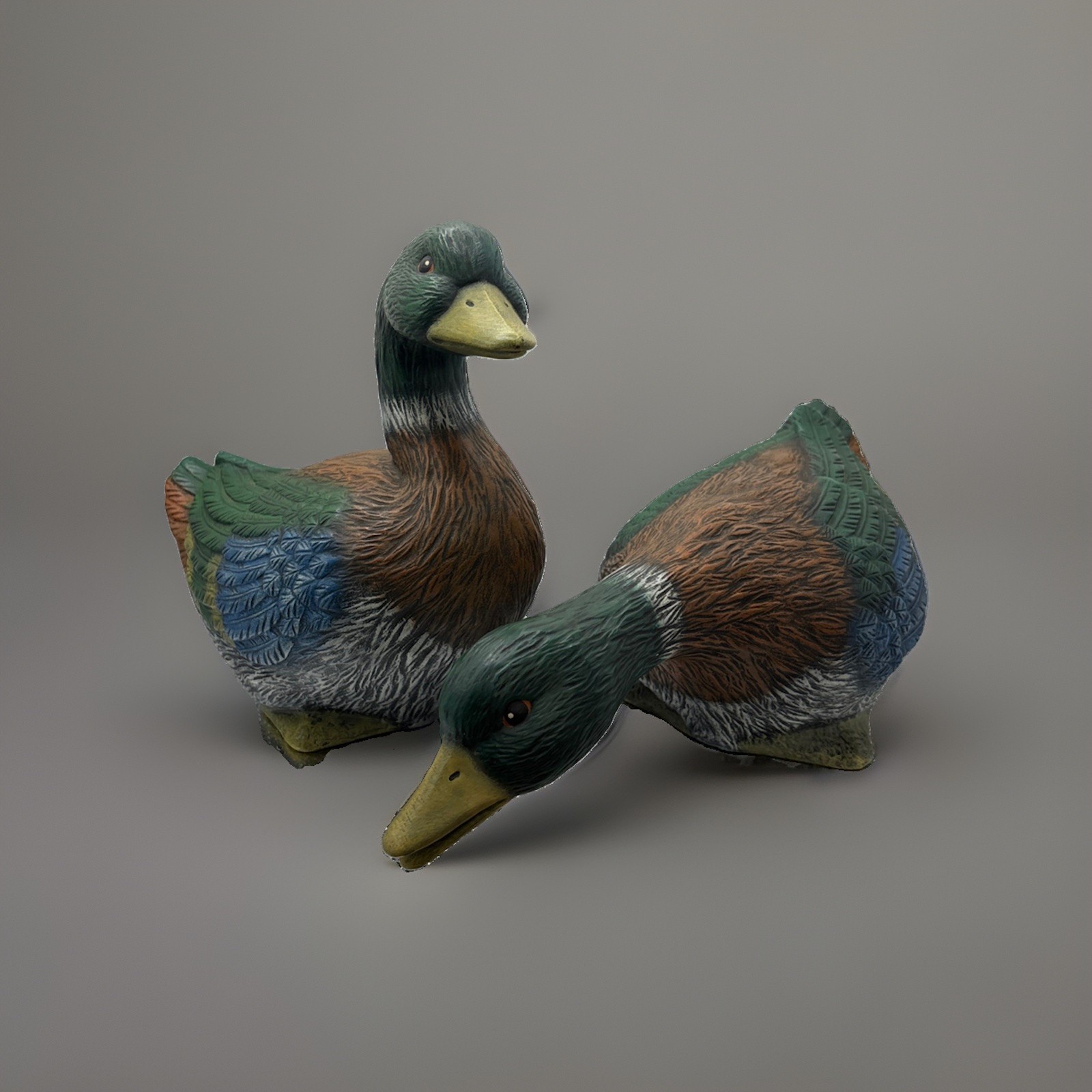 Two Vintage Ceramic Decorative Mallard Ducks