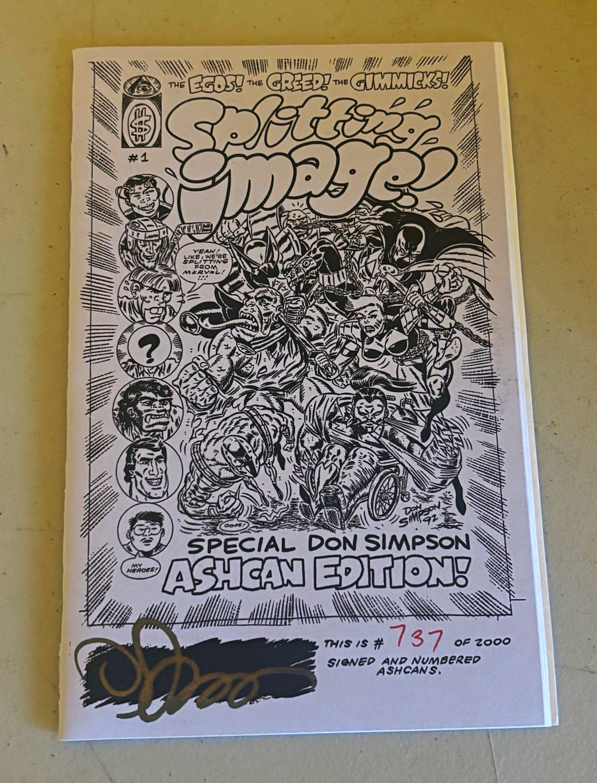 Splitting Image #1 Image Comics 1992 Ashcan Edition Don Simpson Signed #737/2000